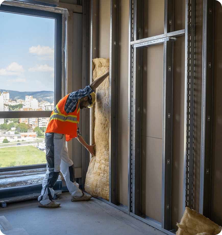 A professional worker performing a high-quality insulation installation in Clackamas, OR