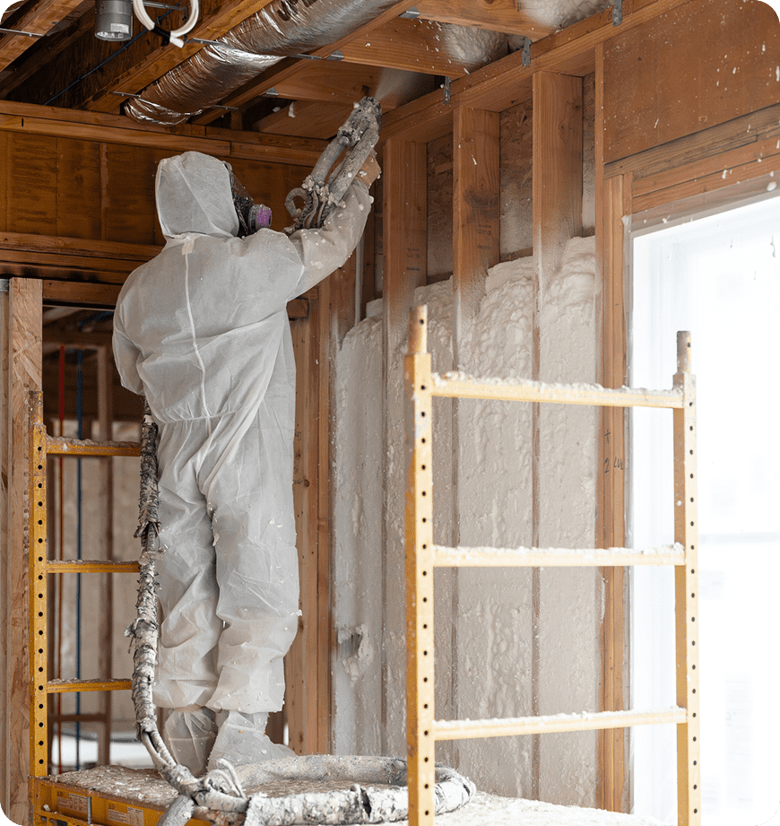 A contractor performing insulation installation in Happy Valley, OR.