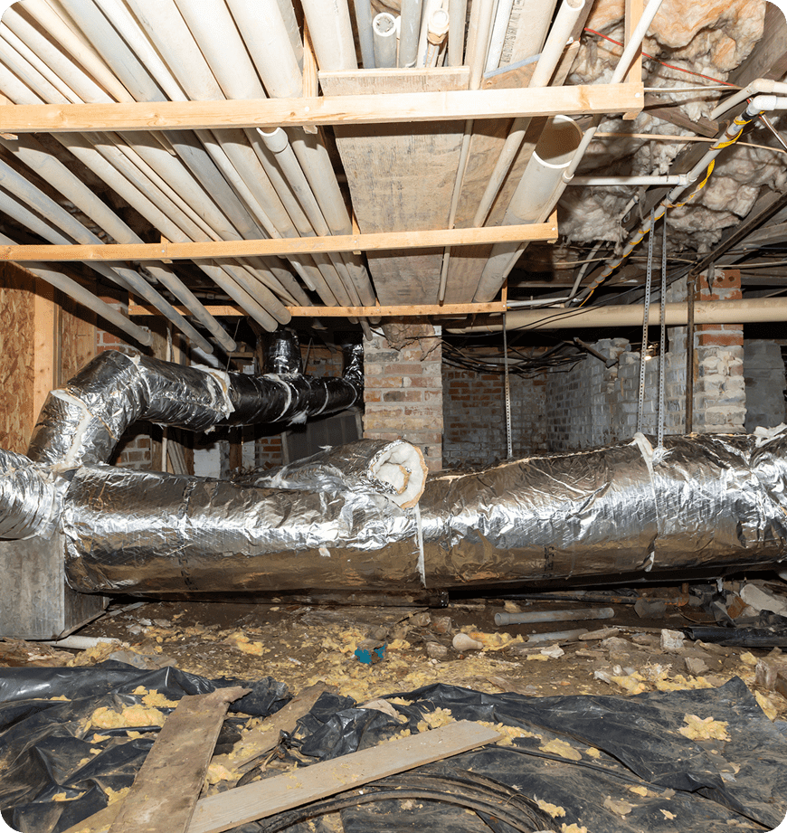 Image before we started crawl space restoration at a Eugene, OR home.