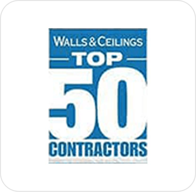Top 50 Contractors logo in blue.