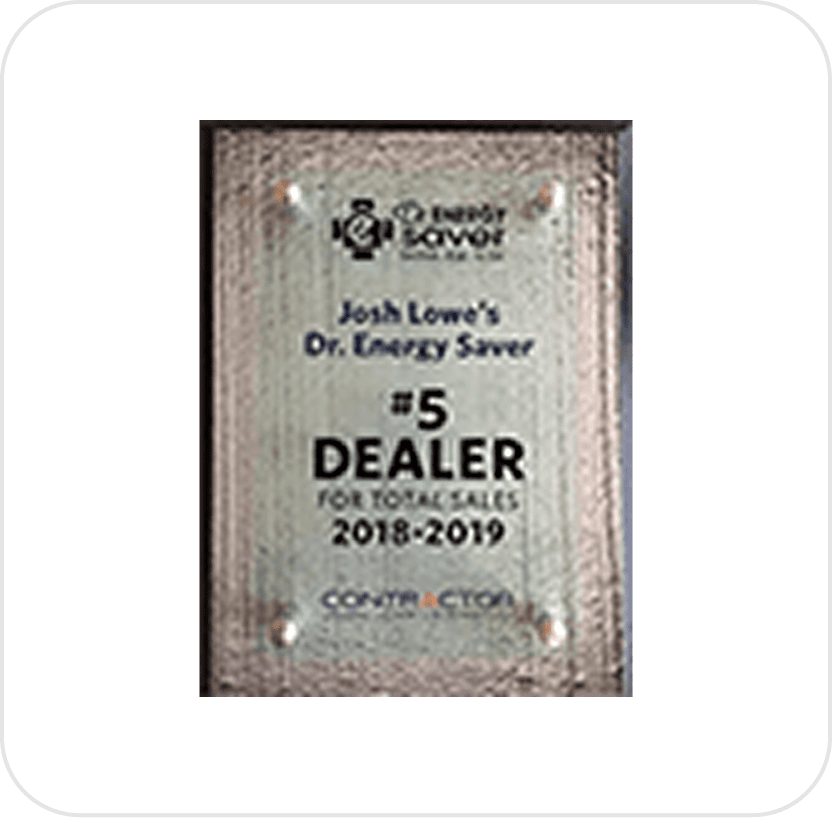 Plaque for top energy saver dealer award.
