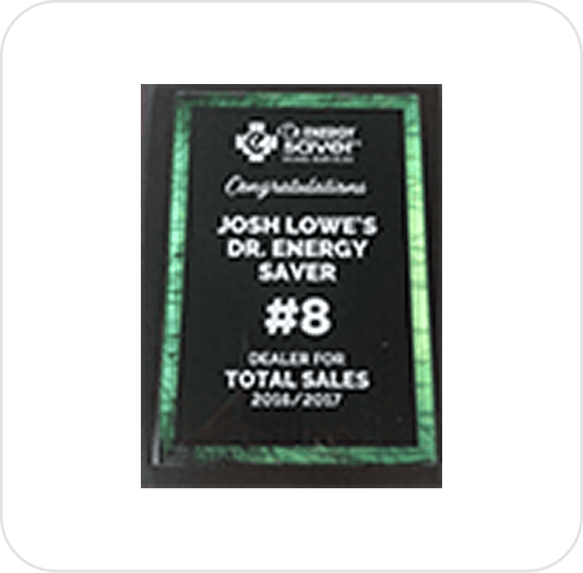 Award plaque for total sales achievement.