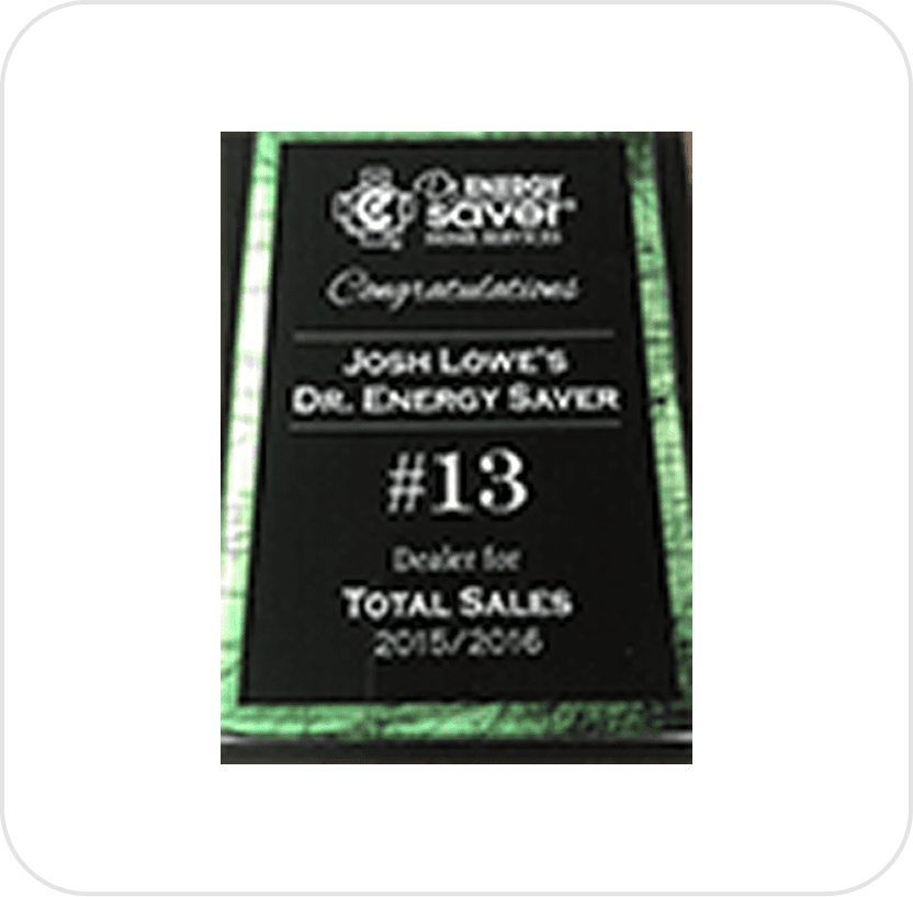 Plaque for top energy saver sales 2015/2016.