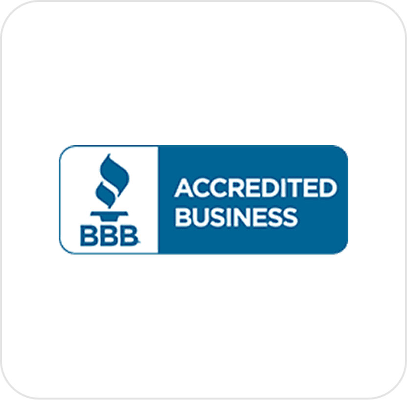 BBB Accredited Business logo on black background.