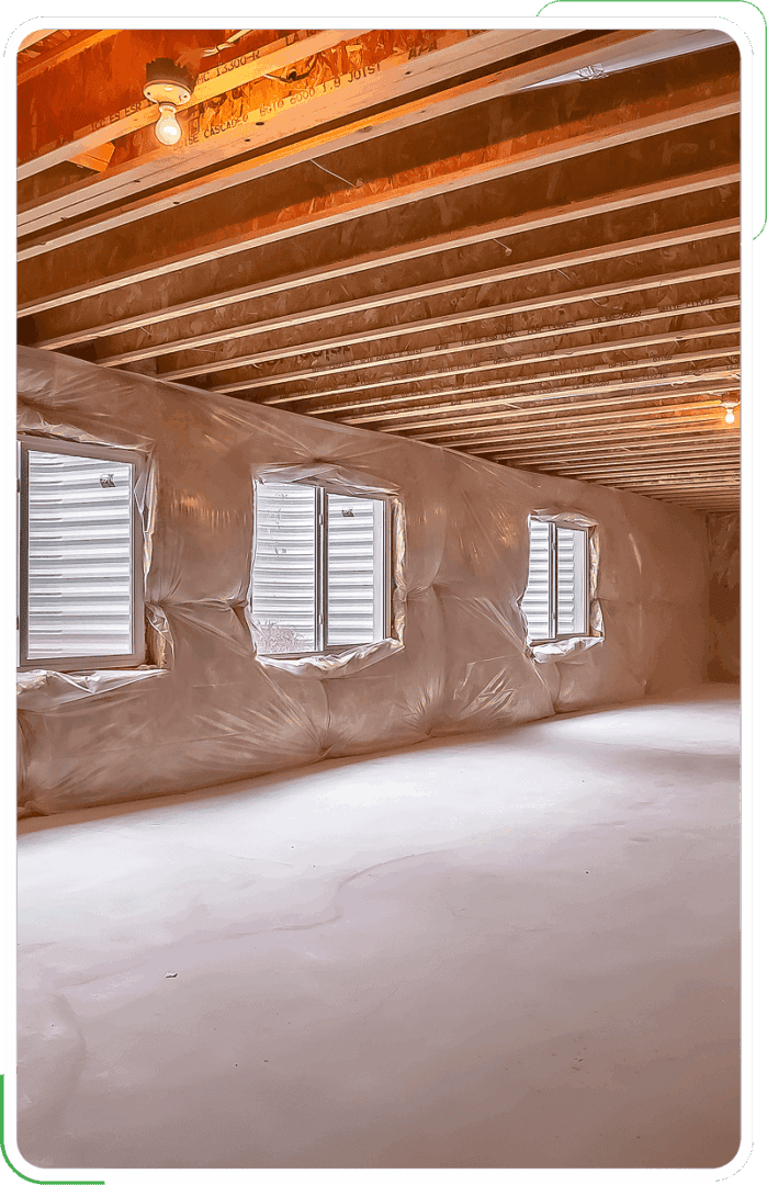 Crawl space vapor barrier installation in Eugene, OR.