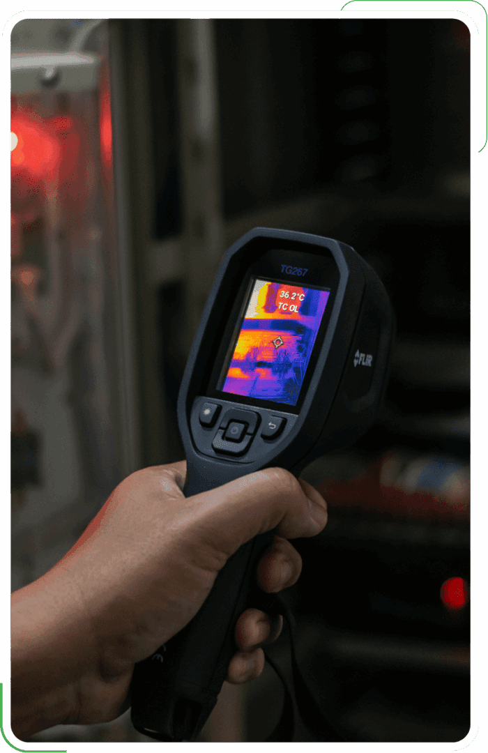 Our team conducting thermal imaging for our client in Eugene, OR.