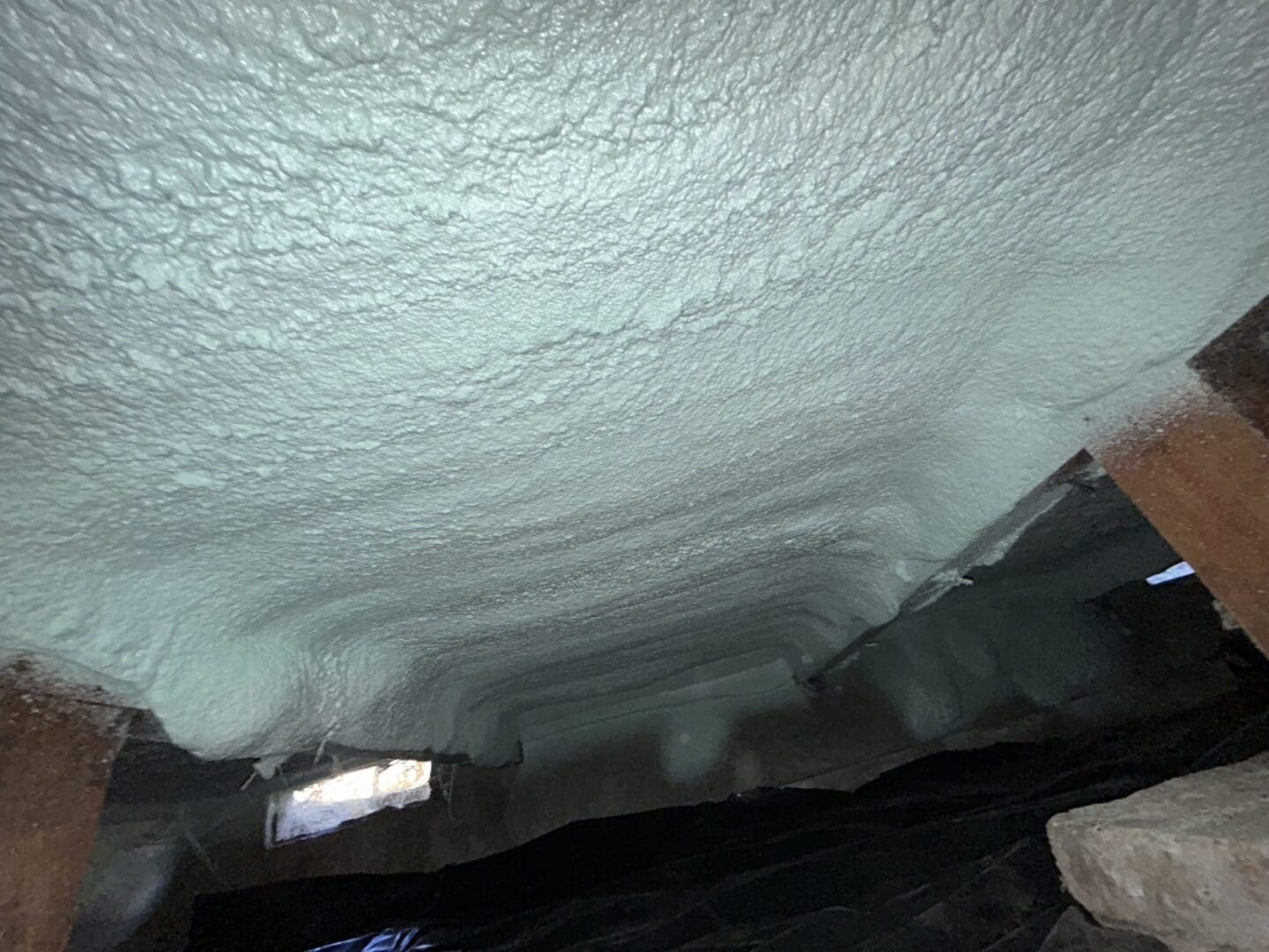 An image of a complete spray foam installation.