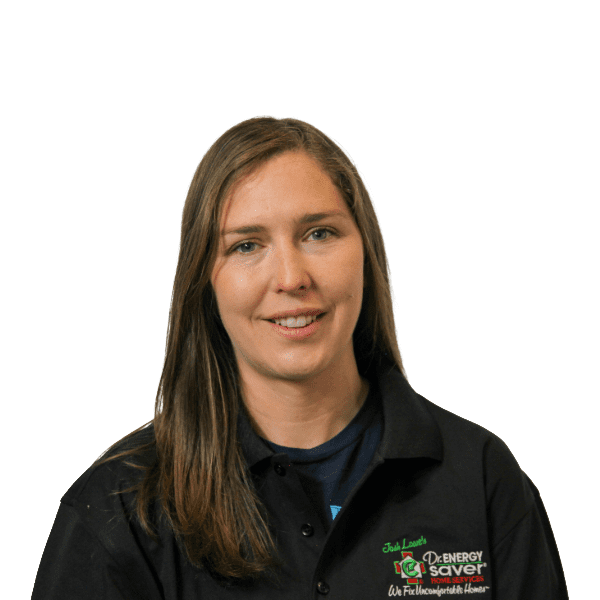 Smiling woman wearing black polo shirt