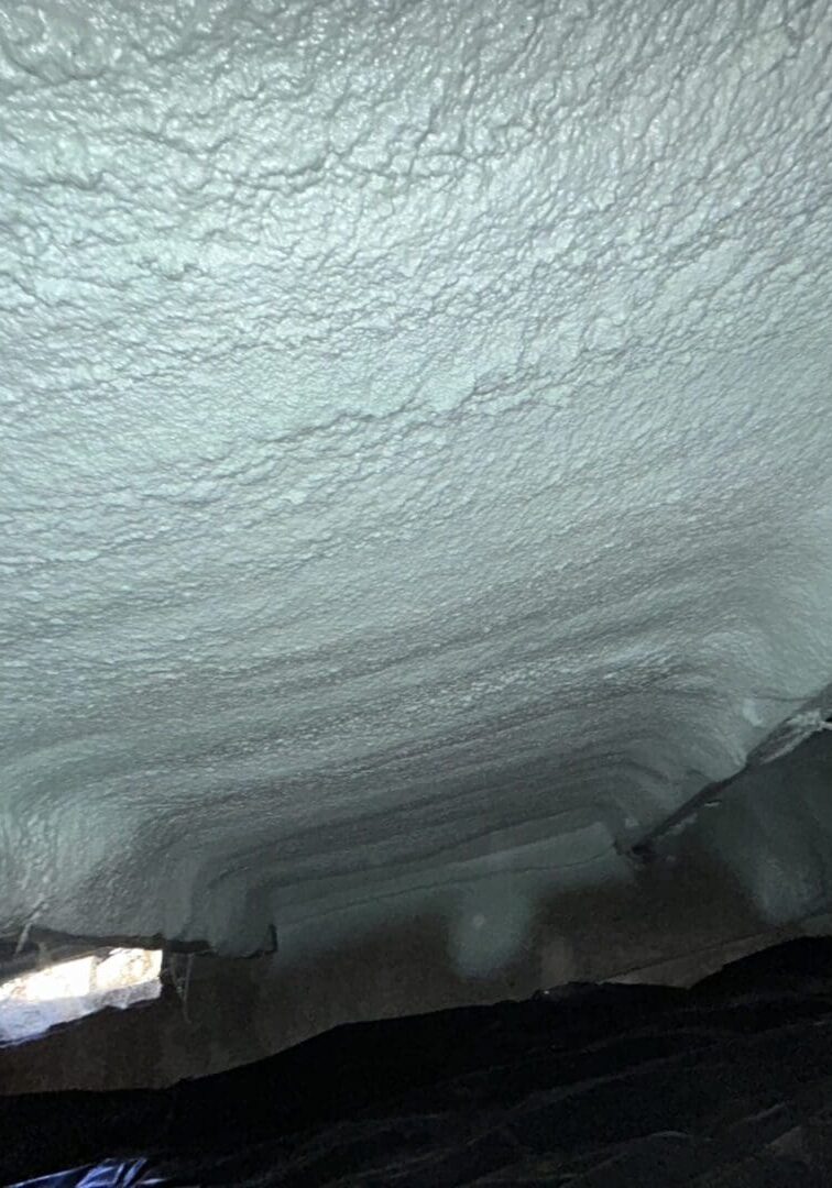 An image of a complete spray foam installation.